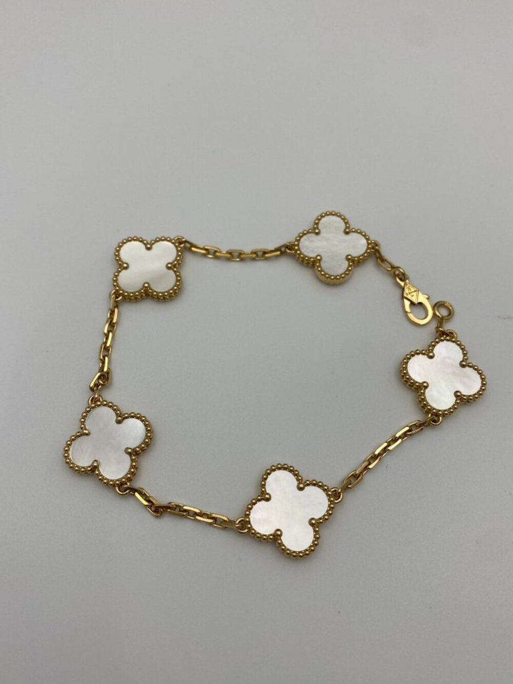 Authentic Van Cleef & Arpels  Mother of Pearl 5 Motifs Vintage Alhambra Bracelet